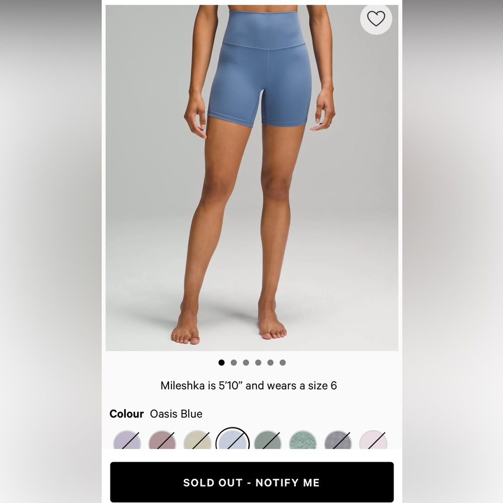 lululemon athletica Oasis Blue Bike Shorts